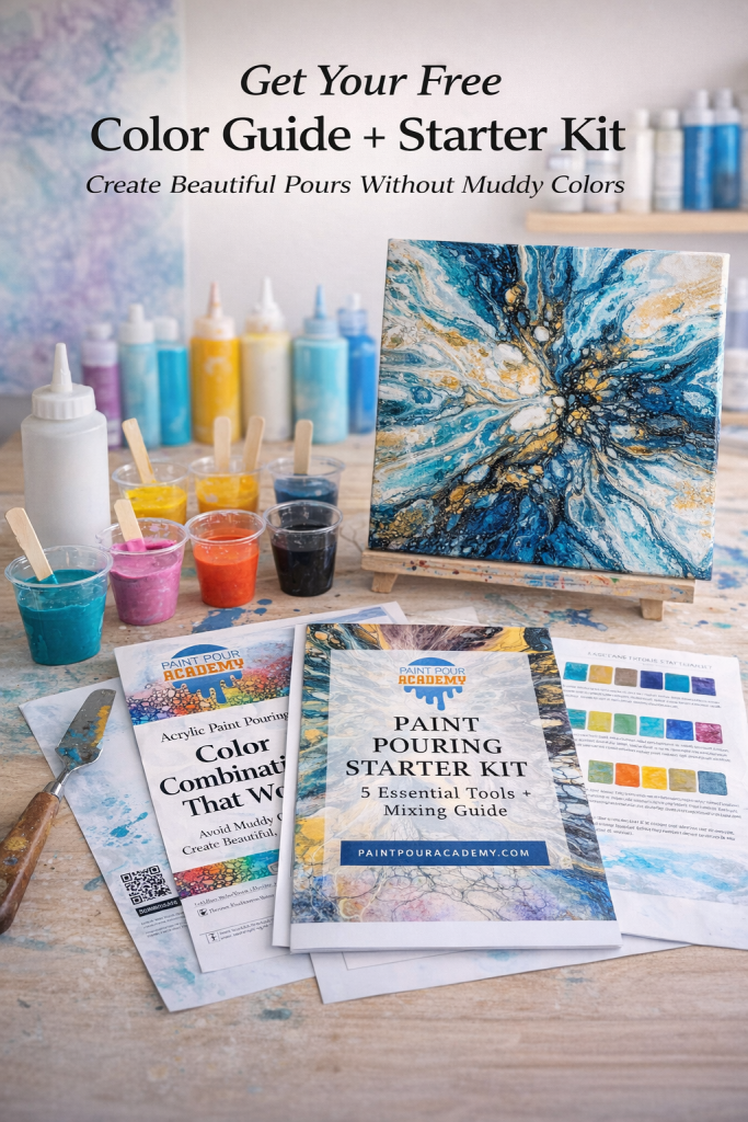 Get your free starter kit and color combo download and start creating art easily today when you join the Paint Pour Academy newsletter.